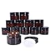 12 pack 30 ml 1 oz Amber Glass Jars with White Inner Liners and black Lids.Glass Round Jars Prefect for Cosmetics and Face cream Lotion.