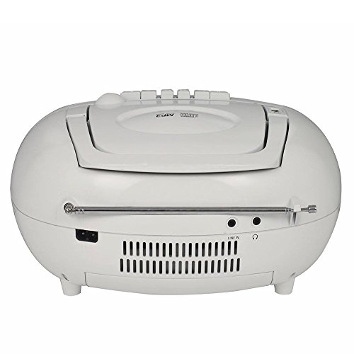 Koramzi Portable CD Boombox Full Range Stereo Sound System w/Top-Loading MP3 CD Player, Cassette Player and Recorder, AM/FM Radio, USB Input, Headphone & AUX Jack w/Remote Control- CD705CWH(White) - Thumbnail 3
