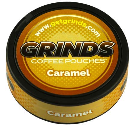 Grinds Coffee Pouches - 6 Cans - Caramel - Tobacco Free Healthy Alternative - Thumbnail 2