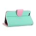 GMYLE iPhone 6 Case, [Wallet Stand] iPhone 6 4.7 Case Wallet [Mint Green & Pink] Premium Synthetic Leather Wallet Case Cover with STAND Flip Cover for iPhone 6 (4.7) - Mint Green & Pink