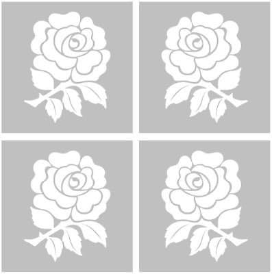 Rose Etch Effect Frosted Vinyl Window Stickers (4 stickers)
