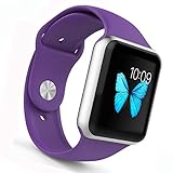 Apple Watch Band - WantsMall S/M Soft Silicone Sport Style Replacement iWatch Strap for 38mm Apple Watch Models (Purple)