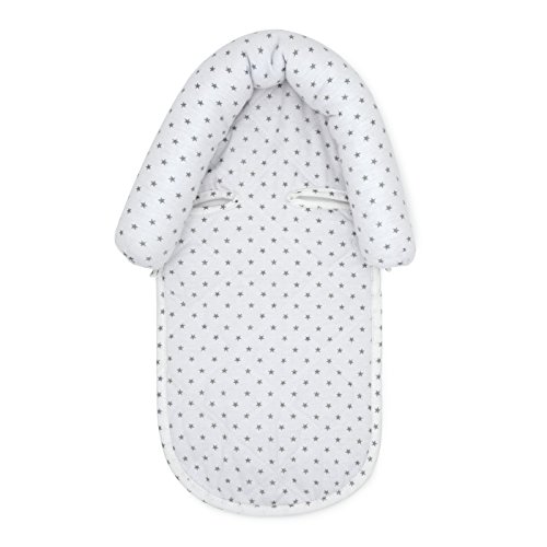 Goldbug Clouds Car Seat Head Support & Strap Set - Gray/White - Image 2