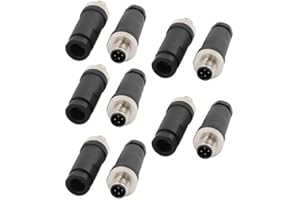 10PCS M12 4 Pin Connector Male Waterproof Aviation Plug for Cable IP67