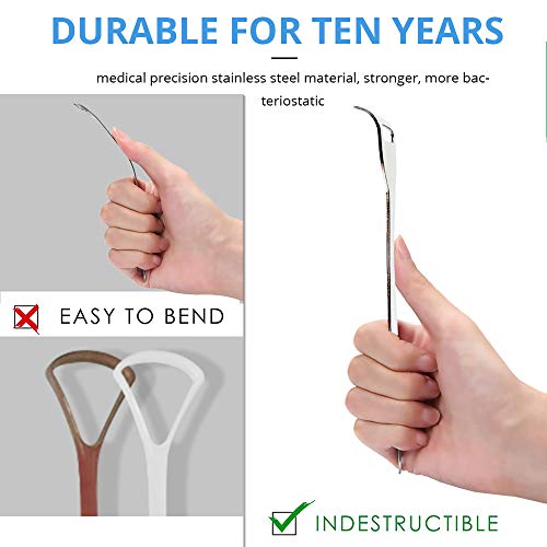 HIMET Tongue Scraper, UPGRADED Stainless Steel Tongue Cleaner, Tongue