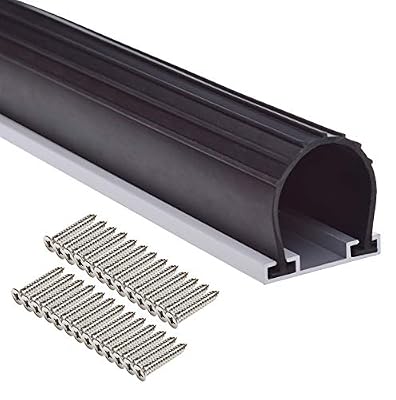 Heavy-Duty U Ring Shape Universal Garage Door Bottom Seals Rubber with Aluminum Track Retainer Base Kit