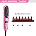 Liaboe Straightener Brush, Mini Travel Size Hair Straightening Brush Negative Ion, Ceramic Heat Brush with LED Display Auto Temperature Lock, Anti-Scald Straightening Comb for All Hair Styling Types