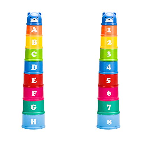 elecnewell Stack Up Cup Toys Rainbow Nesting & Stacking Cups Baby