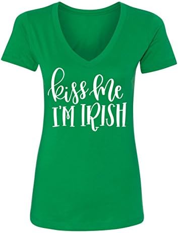 Kiss Me I'm Irish V-Neck T-Shirt (Small)
