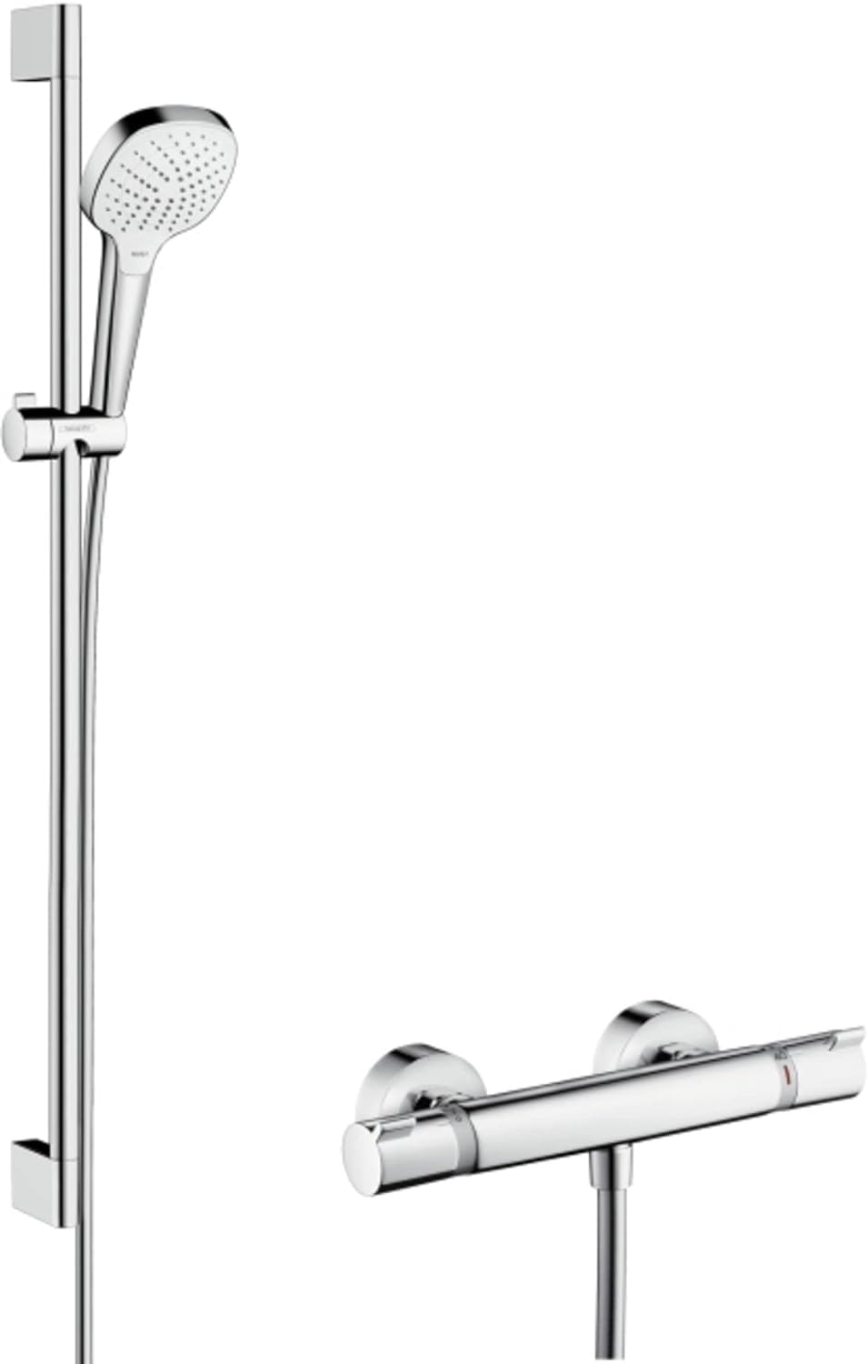 hansgrohe Croma Select E Shower system 110 Vario with Ecostat Comfort thermostatic mixer and shower rail 90 cm