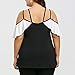 TOPUNDER 2018 Summer Womens Plus Size Tops Cold Shoulder T-Shirt Flounced Strapless Blouse Patchwork