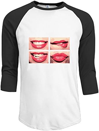 SAXON Men's Funny Sexy Lip Raglan Baseball T-Shirt Tops