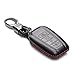 Vitodeco Genuine Leather Smart Key Fob Case Cover Protector - Compatible with Toyota Prius Prime (2017 - 2021 Models) - 4 Buttons with A/C, Black/Red