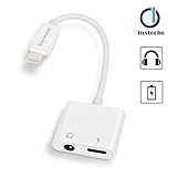 iPhone Adapter and Splitter, Instecho Lightning Adapter Splitter + 3.5mm Headphone Jack With Extension Cable, Lightning Cable to Audio Jack and Charger Adapter for iPhone 7/7 Plus (White)