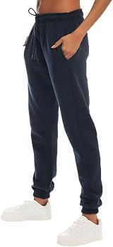 Light & Shade Navy Fleece Joggers with Drawstring Waist XS view 3