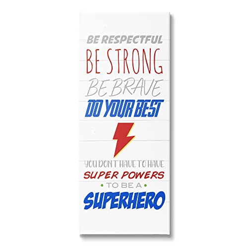 Stupell Industries Superheroes Do Their Best Phrase Thunderbolt Symbol, Design…