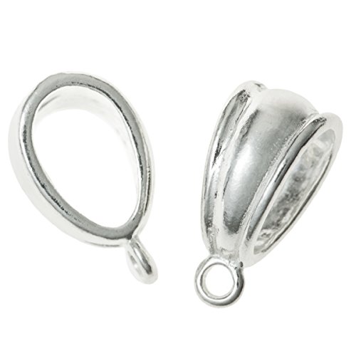 2 pcs Sterling Silver Bail Slide Pendant Connector 14mm