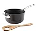 Anolon Nouvelle Copper Hard Anodized Nonstick 4-Quart Risotto Pan and Beechwood Spoon Set. Dark Gray