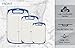 Dutis 3-Piece Dishwasher Safe Plastic Cutting Board Set with Non-Slip Feet and Drip Juice Groove, White with Blue