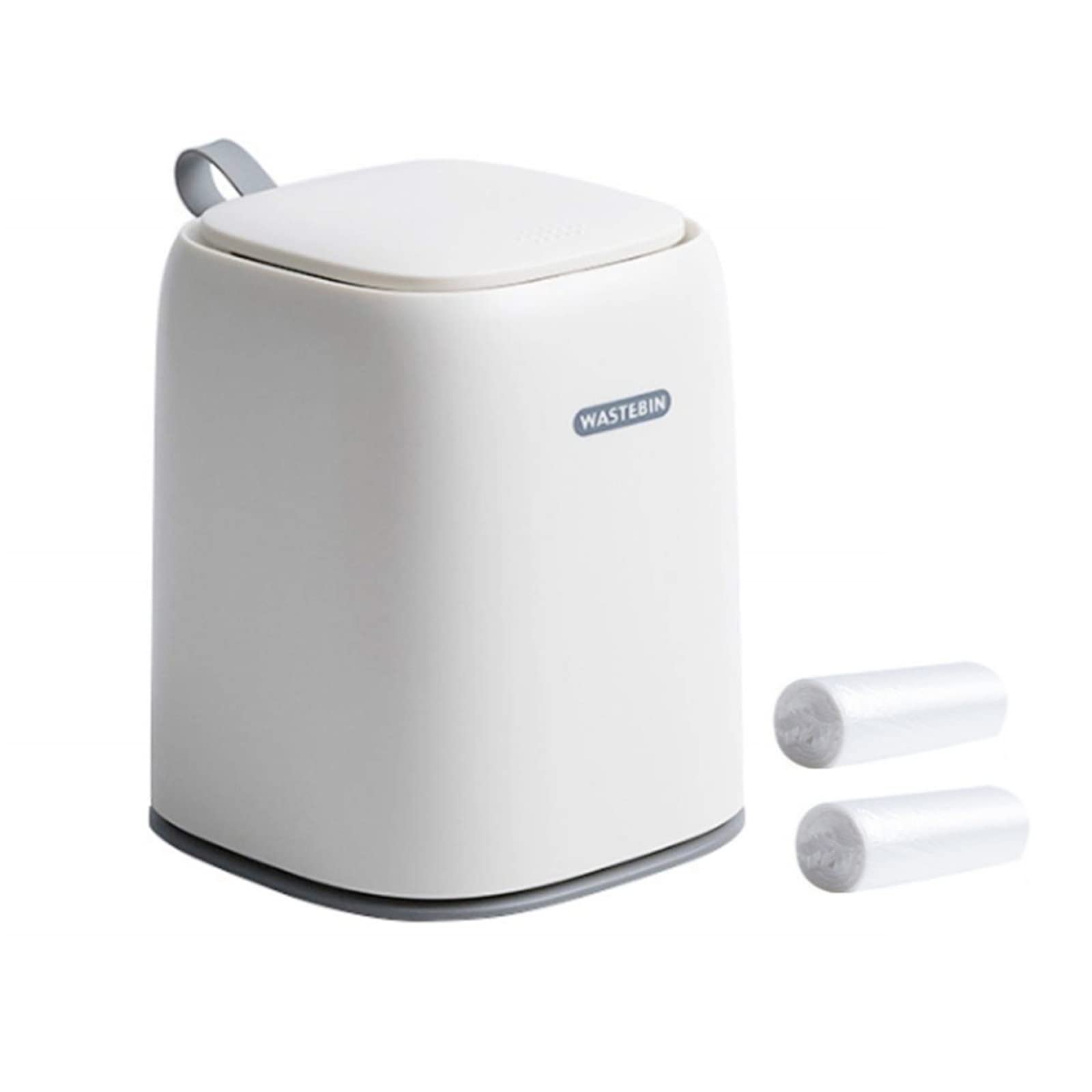 Eidoct Plastic Mini Wastebasket Bathroom Bins, Small Waste Garbage Basket Bin for Desk Office Kitchen, Compact Design Cosmetic Bin for Home, Office, Vanity Tabletop, Bedroom (White)
