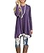 Sanifer Women Lace Long Sleeve Tunic Top Blouse (XX-Large, Purple)