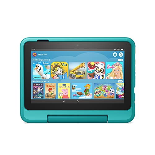 Kindgerechte Hülle für das Fire 7-Tablet (nur kompatibel mit der 12. Generation, 2022), für Kinder ab 6 Jahren, blaugrün