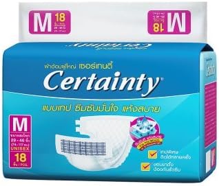 Certainty Tape Adult Diaper Pant Disposable Diaper Unisex (Medium 29-46inches , 18pcs) By Thaidd