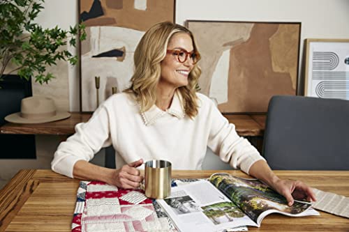 Peepers by PeeperSpecs Brain Trust Round Reading Glasses, Yellow Tortoise, 47 + 2.5