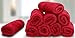 White Classic Luxury Cotton Washcloths - Large Hotel Spa Bathroom Face Towel | 12 Pack | Christmas Red