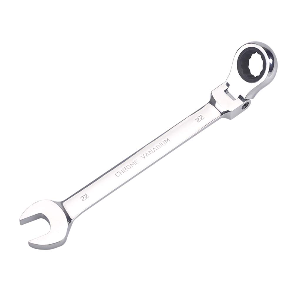 通用 FLZOSPER 22mm Metric Flex-Head Gear Wrench,Box End Head 72-Tooth Ratcheting Combination Wrench Spanner