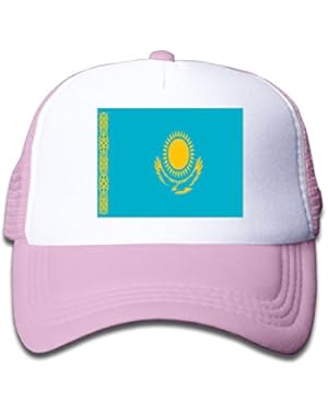 Flag Of Kazakhstan Boy & Girl Grid Baseball Caps Adjustable sunshade Hat For Children