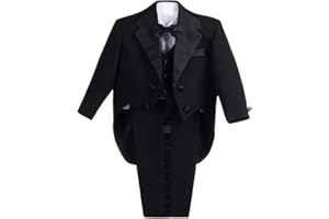 Lito Angels Baby Boys' Classic Tuxedo with Tail Wedding Outfits Suit 5 Piece Set 039