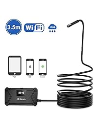 CSHope WiFi Endoscope, WiFi Borescope, Cámara de endoscopia de inspección por serpiente inalámbrica de 2.0MP HD, distancia focal de 1.18 pulgadas a 197 pulgadas, cable impermeable IP68 para iOS y Android, tableta  11.5ft