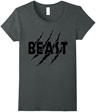 Womens C523 BEAST Gym TShirt Workout Fitness MMA Motivation tee Large Dark Heather