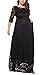 Eternatastic Womens Floral Lace 2/3 Sleeves Maxi Dress Plus Size Evening Party Dress