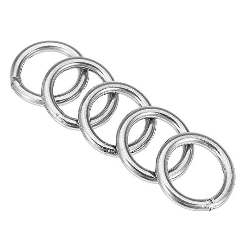 OKIl 5Pcs 3x20mm 304 Stainless Steel Round O Ring Welded Marine Rigging Strapping Hardware