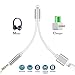 Headphone Adapter to 3.5mm Dongle Headphone Connector Adapter AUX Audio Jack Stereo Car Charger for iPhone 7/X/XS/XR/8/8Plus 2 in 1 Cable Charging and Music Compatible Support for IOS11/12-silver