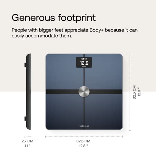 Withings Body+ WiFi bathroom scale for Body Weight Digital Scale and Smart Monitor Incl. Body