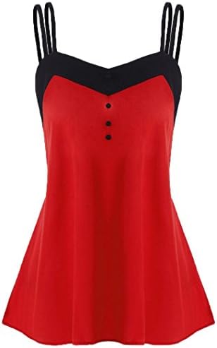 Limsea New Arrival! Fashion Womens Button Sleeveless Color Trim Strap Backless Tank Tops Vest Camis