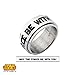 Star Wars Jewelry Men's May The Force Be with You Stainless Steel Spinner Ring, Size 9