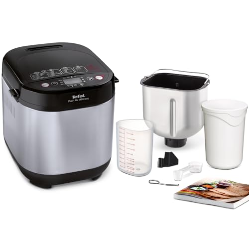 Tefal Brotbackautomat Pain & Délices, 20 Backprogramme, 3 Brotgrößen und Bräunungsstufen einstellbar, auch für Kuchen - Pizza - Nudelteig, Backform an
