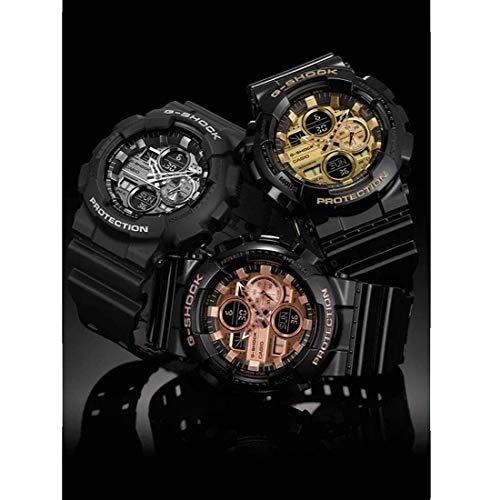 OFFICIAL WARRANTY) Casio G-Shock GA-140GB-1A2 Rose Gold Metallic Face  Analog Digital Black Resin