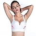 ROPALIA Womens Fitness Yoga Sports Bra Wirefree Seamless Padded Push Up Racerback Top White XL