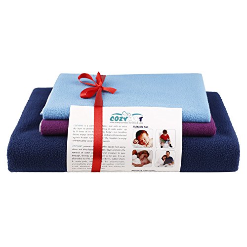 Cozymat Soft, Waterproof, Reusable Mat / Underpad / Absorbent Sheets / Mattress Protector (COMBO 1 (NB + PLUM + BLUE))
