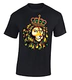 Raxo Jah Lion Crown T-shirt Judah Rasta King Animal Face Reggae Jamaica Shirt