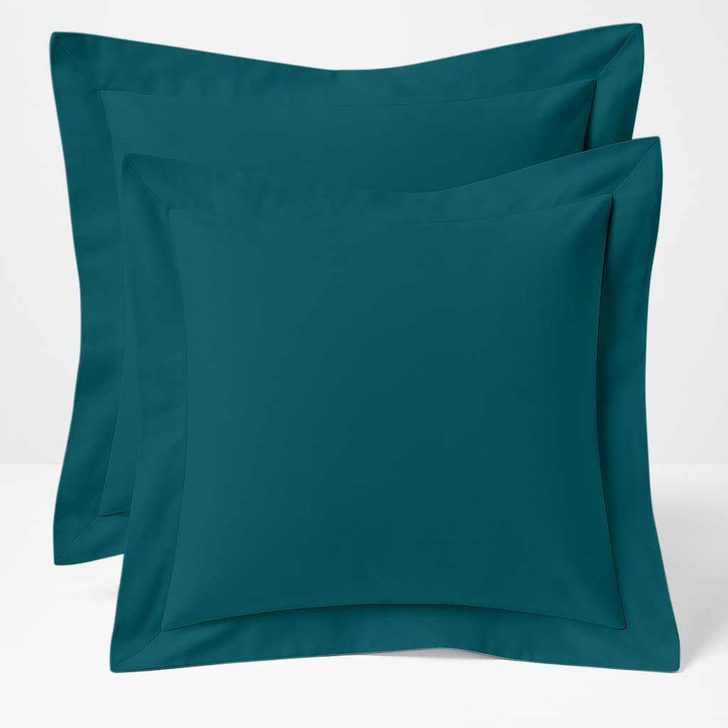 Comfort Beddings Export Quality 650 Thread Count 100% Egyptian Cotton Big Euro Continental Pillow Cases Pack Of 2 - Teal (Big Euro/Square Size 70 x 70 CM)