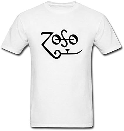 Men's Led Zeppelin Zoso Jimmy Page Logo Crewneck T-shirt White M