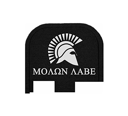 BASTION laser engraved butt plate, rear slide cover back plate for Glock 43 9mm G43 only - Molon Labe
