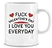 BLUE RIBBON Valentine's Day Mug Funny Coffee Mug Gift for Lovers - I LOVE YOU EVERYDAY - Coffee Mug in Gift Box - 11 oz - Gifts for Him, Her, Husband, Wife - Both Sides Printed