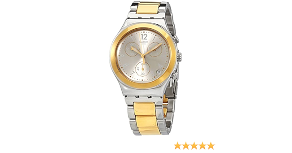 SWATCH Dreamnight Gold-Black Stainless Steel Chronoghraph Quartz Watch  YCG404G